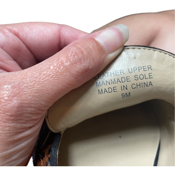 ANN TAYLOR Haircalf Leopard Print Penny Loafers Leather Slip On Size 9 - Picture 6 of 11